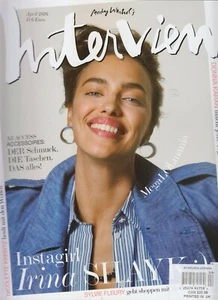 IRINA SHAYK GERMAN ANDY WARHOL'S INTERVIEW MAGAZINE APRIL 2016 FACE - Picture 1 of 1