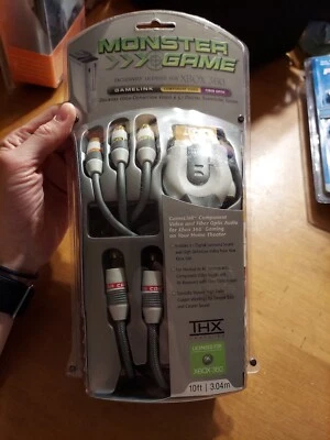 Monster Game Xbox 360 Gamelink Component Video & Fiber Optic Audio 10 ft READ - Image 1 of 4