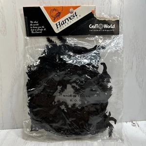 Vtg Craft World Harvest Collection Halloween Black Cat Garland Taiwan 9’ Decor - Picture 1 of 6