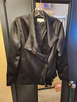 Reiss Polyester Jacket Biker Style Women’s Moto Size 2 Black - Image 1 of 4
