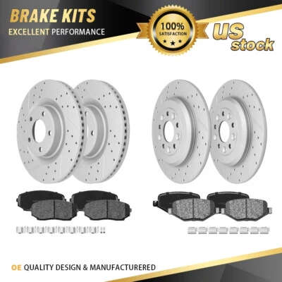 Rotores perforados delanteros y traseros + pastillas de freno para Ford Edge Lincoln MKX 2011-2014 Foto 1 de 4