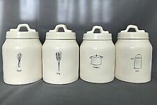 Rae Dunn BEAT FLIP BOIL SIMMER Kitchen Icon Baby Canister Jar Set With Lid VHTF