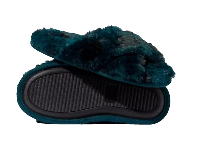 Victoria Secret ROSA NUEVO Zapatilla de Piel Sintética Slides Talla Grande Negro Hiedra Cuadros Foto 1 de 4