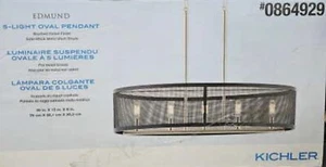 Kichler Edmund 5-Light Satin Black and Brushed Nickel Industrial Pendant Light - Picture 1 of 7
