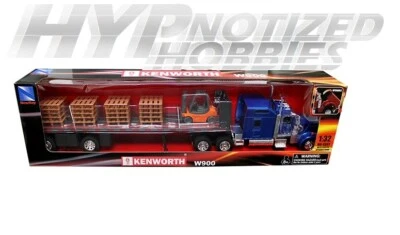NEW RAY 1:32 KENWORTH W900 FORKLIFT WITH PALLETS LONG HAUL TRUCKER SS-10263A - Image 1 of 2