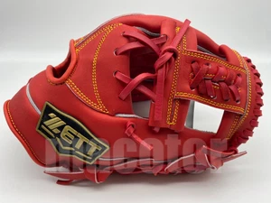 Japan ZETT Special Pro Order 11.5" Infield Baseball Glove Red H-Web RHT GIFT