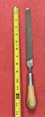 Vintage RARE Nicholson 13.5" Mill Smooth File Made in USA w/ Lutz #2 Wood Handle - Image 1 of 4