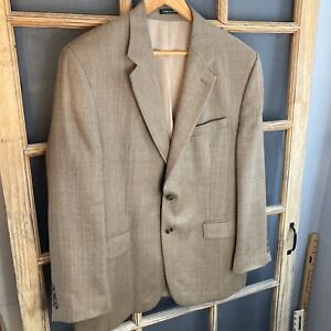 Franco Tassi: Men's Sport Coat, Brown, Sz 44L, Silk/Wool Blend, Canadian, Union 