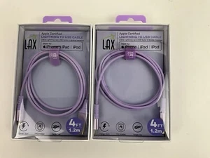 2 Apple Certified 4 Ft. Lightning To USB Cable For iPhone iPad iPod Purple - Picture 1 of 2