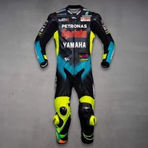 Traje de carreras de motocicletas Yamaha personalizado traje de cuero de vaca genuino - Imagen 1 de 6