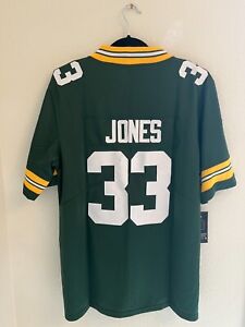 NWT Aaron Jones #33 Green Bay Packers Men's Green Football Jersey Stitched M-2XL