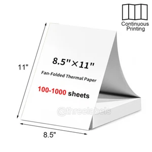 100-1000 Sheets Thermal Printer Paper 8.5 X 11 Inch US Letter Size Thermal Paper - Picture 1 of 12