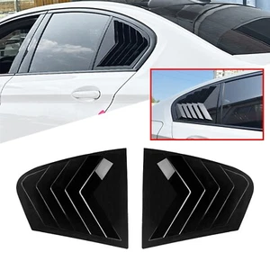 Rear Window Louver Shutter Cover Trim For BMW 5-Series G30 2018-2023 Gloss Black - Picture 1 of 6