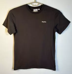 Rhythm Men's Medium Dark Brown Cotton Short Sleeve Crew Neck T Shirt - Picture 1 of 5