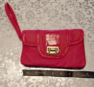 Dorothy Perkins Clutch Bag Party Purse with Wrist Strap Pink fits Mobile Phone - Image 1 of 4
