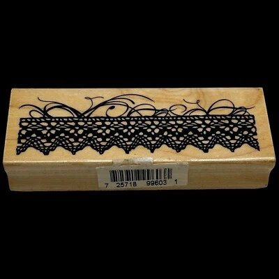 BORDA DE RENDA DELICADA Carimbo de Borracha por INKADINKADO G 99603 Acabamento Lindo - Imagem 1 de 4