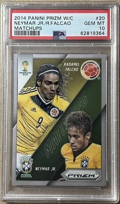 2014 Panini Prizm World Cup Matchups Radamel Falcao / Neymar Jr #20 PSA 10 GEM - Image 1 of 2