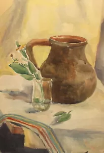 Vintage realist watercolor painting still life - Picture 1 of 12