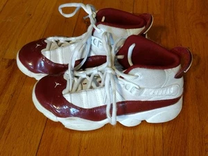 Jordan 6 Rings Red #323432-165 Kids Size 1Y Basketball Sneakers - White Red - Picture 1 of 7