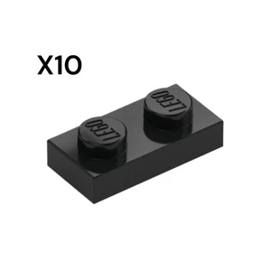 10x LEGO 3023 - 1x2 - Negro - Placa - Imagen 1 de 1