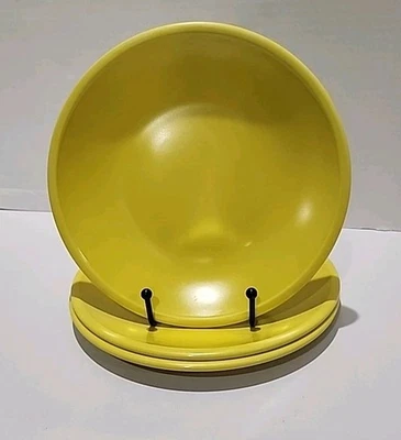 Crate & Barrel Melamine Salad/ Luncheon Plates 8.5" Yellow Set of 3 - Image 1 of 3
