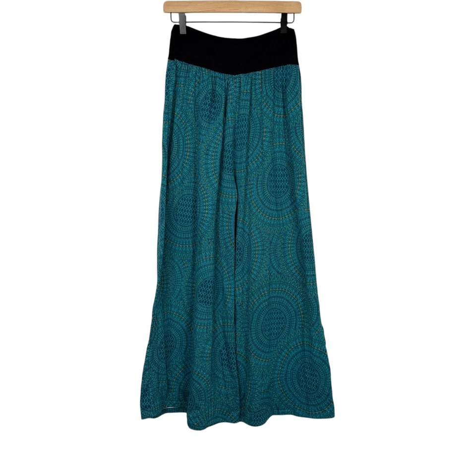 Mexicali Blues Womens Blue Boho Print Palazzo Wide Leg Pants L/XL Festival Harem - Image 1 of 4