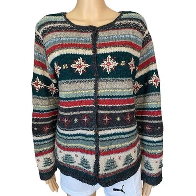 Wool/Silk blend Floral knit Women Sweater size S by David Brooks - Image 1 of 4
