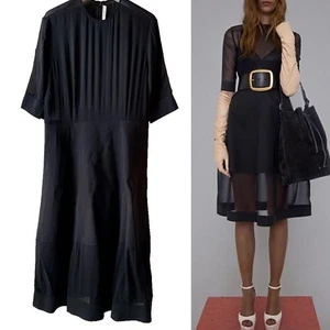 Celine Phoebe Philo 2012 Lookbook Black Semi Sheer Structured Dress 38 - Picture 1 of 12
