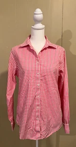 Camisa BROOKS BROTHERS para mujer calce clásico sin planchar cuadros guinga algodón rosa 4 - Imagen 1 de 5