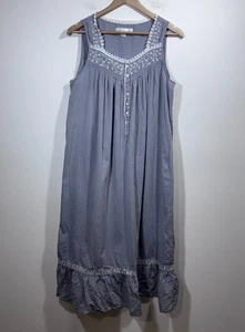 Camisón de ballet Eileen West gris algodón cambray para mujer talla M Cottagecore - Imagen 1 de 6