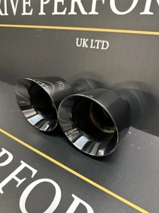 2 X 4.5” Black Chrome 304 Stainless Steel Exhaust Tips Universal Weld On - Afbeelding 1 van 4