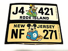 2 Vintage Disney Wonder Bread License Plate Stickers New Jersey Rode Island