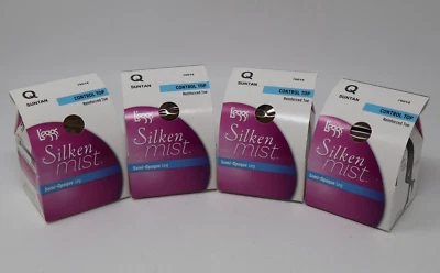 Колготки L'eggs Silken Mist Control Top полунепрозрачные для ног загар 4 пары размер Q - Изображение 1 из 4