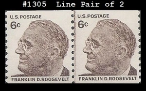 USA5 #1305 MNH Line Pair2 FD Roosevelt - Picture 1 of 1