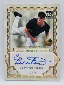 2020 Leaf Ultimate Draft Baseball - Gold Auto #d 22/75 - CLAYTON BEETER Dodgers