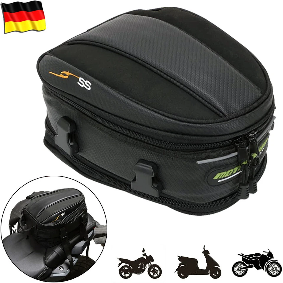 Wasserdichte Motorrad-Hecktasche Gepäck Sitztasche Satteltasche mit Regenschutz - Bild 1 von 4
