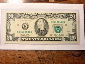 1993 20 Dollar Federal Reserve Radar Note CU #10600 - Picture 1 of 3