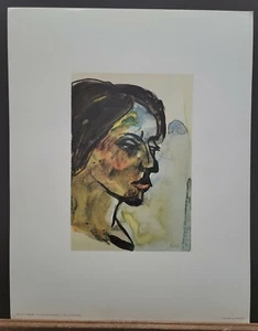 Emil Nolde Vintage Print "Portrait of a Young Girl" 1960's 18"×14" Penn Prints - Picture 1 of 6
