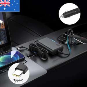 12V 24V AC/DC Car Charger USB-C 65W to 15W For MacBook Pro Lenovo HP Acer Laptop - Picture 1 of 11