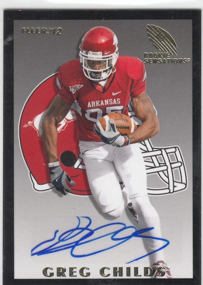 2012 Greg Childs Fleer Retro Sensations ROOKIE AUTO - #66 Arkansas Razorbacks - Image 1 of 1