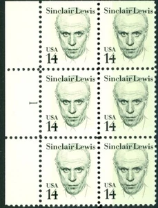 Sinclair Lewis Original Plate Block 6 Scott's 1856A Large BT Left Position PL1 - Picture 1 of 2