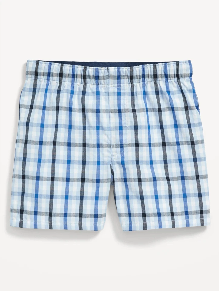 Calzoncillos boxer antiguos azul marino para niños con estampado de popelina de algodón a cuadros talla XS S M L XL Foto 1 de 1