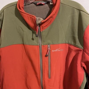 Eddie Bauer Men’s 365 Zipup Sz XL Jacket brick red Sand Poly poly Lined - Picture 1 of 15