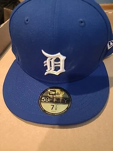 NEW Detroit Tigers MLB Authentic New Era 59FIFTY Fitted Hat Cap Blue Size 7 1/8 - Picture 1 of 5