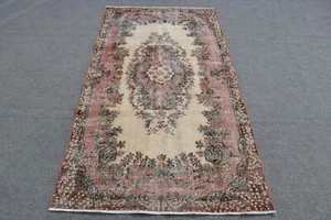 Türkischer Teppich, Vintage Teppich, Orientteppiche, 3,7x6,9 ft Vorleger, Oushak Teppich - Bild 1 von 6