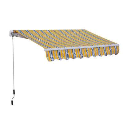 8'x7' Manual Retractable Sun Shade Patio Awning Outdoor Deck Window Door Shelter - Image 1 of 4