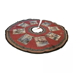 Thomas Kinkade Tapestry Christmas Tree Skirt Rare - Picture 1 of 12