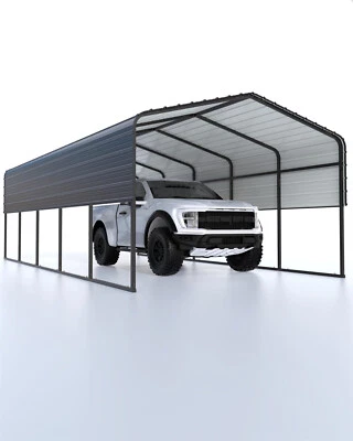 GRVEE 13'x 26'x 10' Heavy Duty Carport Oversized Metal Garage W/Reinforced Steel Roof