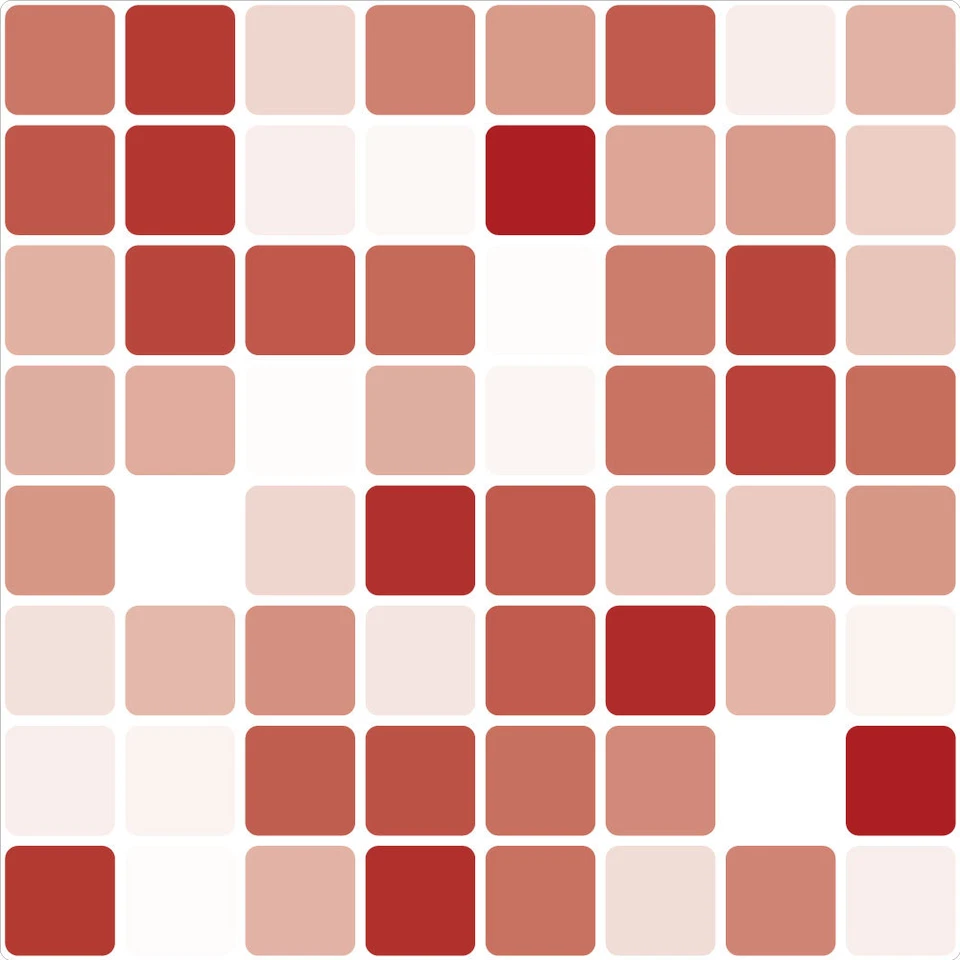 Red Mosaic Tile Transfer Stickers 149mm square (Pack of 8) for Bathroom/Kitchen - image 1 of 1