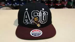 NCAA Arizona State Sun Devils 2 Tone Team Name and Logo Retro Snapback Cap Hat - Picture 1 of 4
